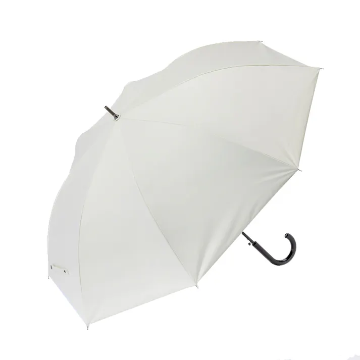 日差しも紫外線も雨も遮れる長傘 65cm オフホワイト