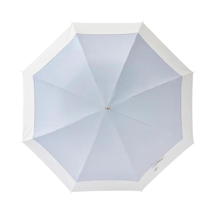 日差しも紫外線も雨も遮れる長傘 55cm ベージュ×グレー