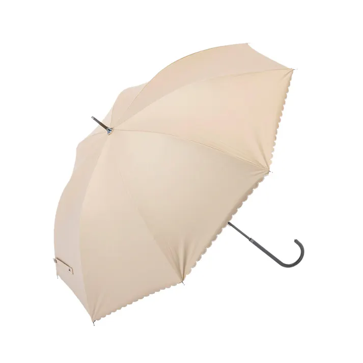 日差しも紫外線も雨も遮れる手開き傘 50cm ベージュ
