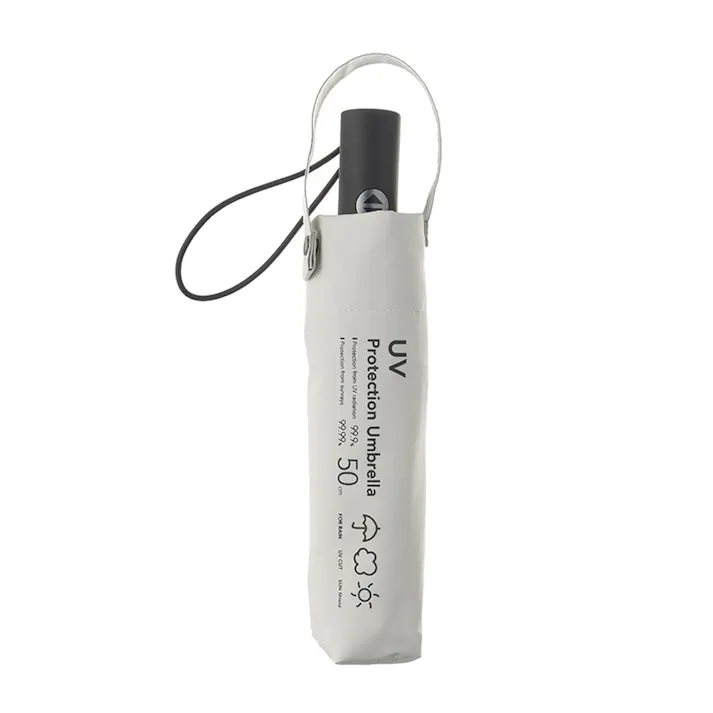 日傘としても使える軽い自動開閉折傘 50cm オフホワイト