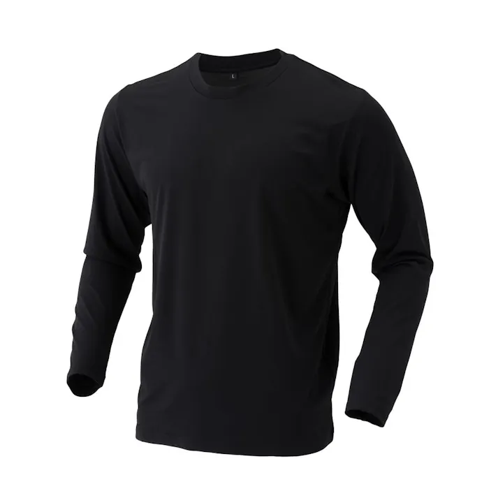 さらさらドライTシャツ 長袖 L ブラック
