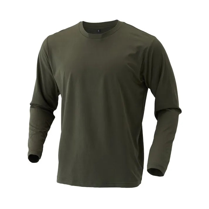さらさらドライTシャツ 長袖 M カーキ
