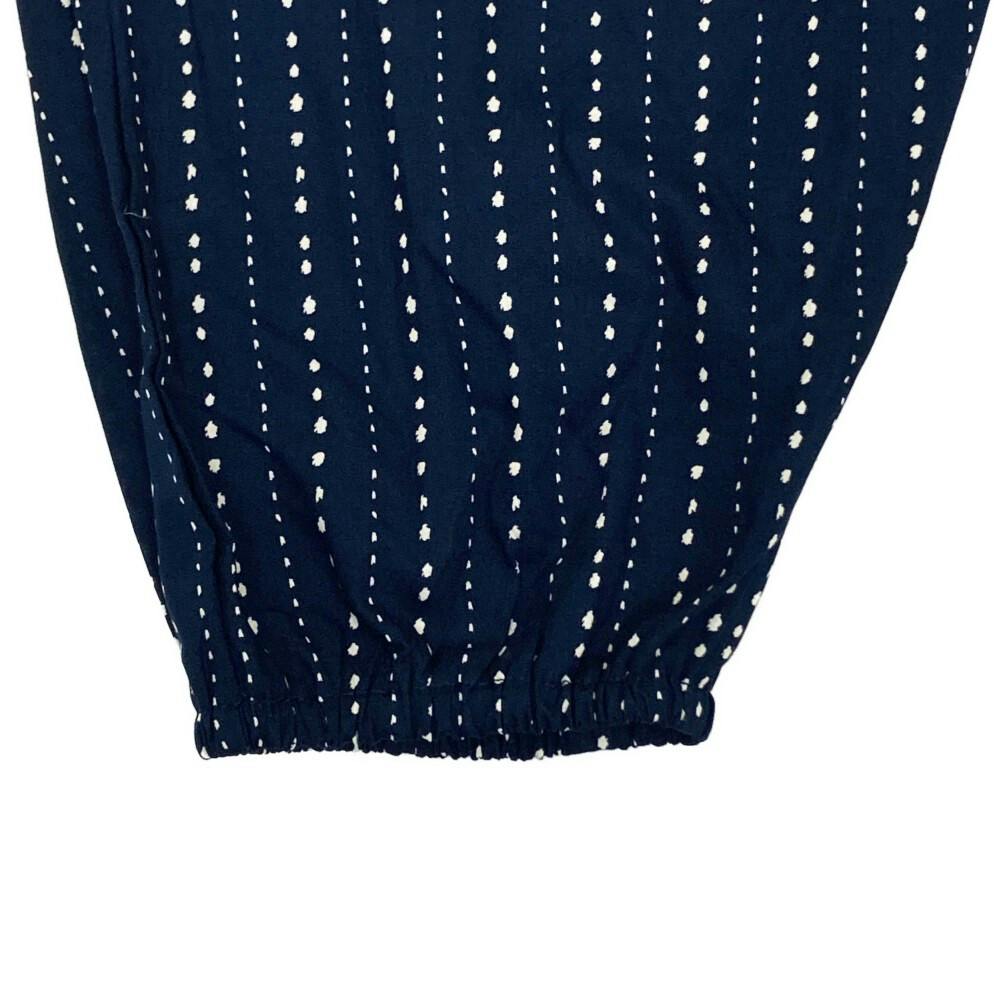 作業時でも普段でも着やすいもんぺ M ドットストライプ ネイビー