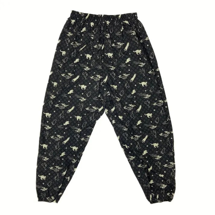 作業時でも普段でも着やすいもんぺ LL ソウネコ ブラック