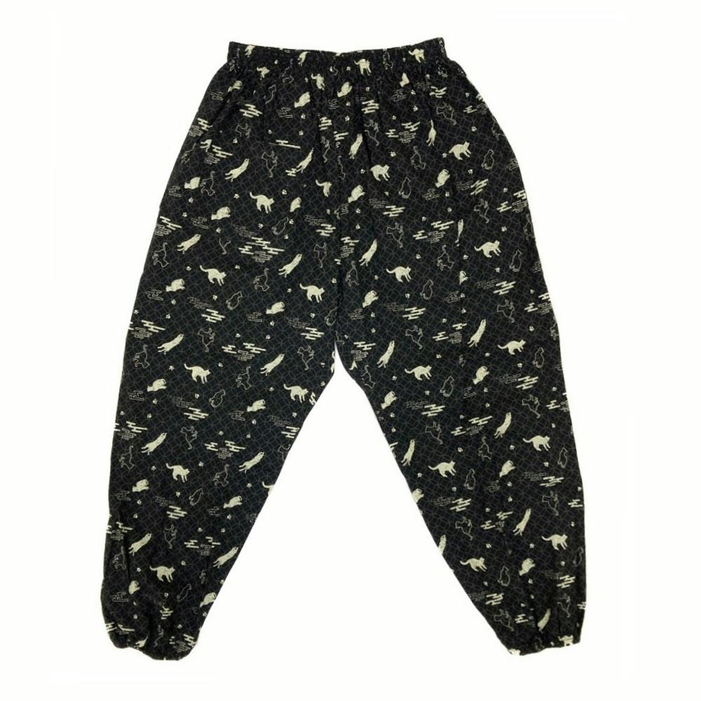 作業時でも普段でも着やすいもんぺ LL ソウネコ ブラック | 作業着