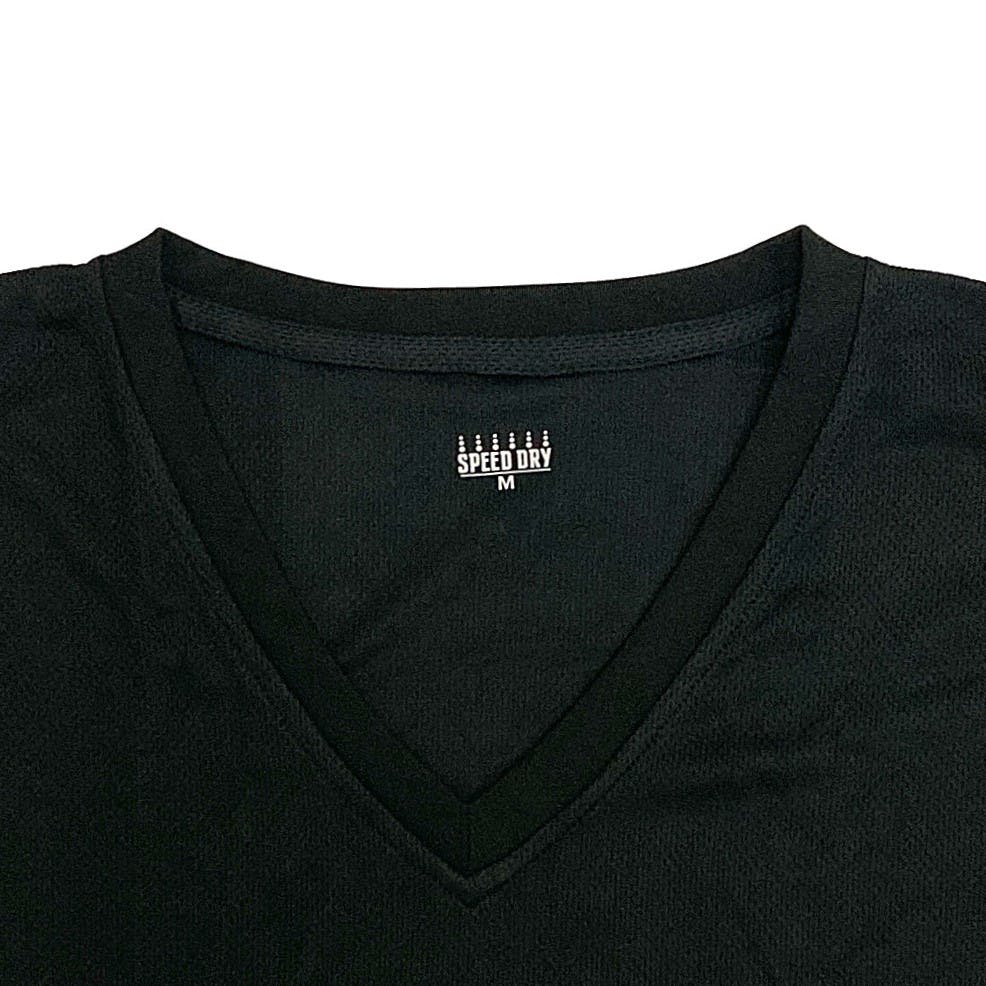 紳士スピードドライTシャツ V首 M ブラック 2枚組 | 作業着