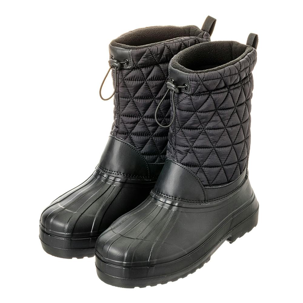 Hot fine ミドル丈 リップストップ 防寒シューズ ブラック L 25.5cm-26.0cm 長靴