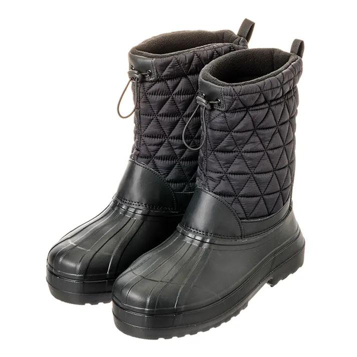 Hot fine ミドル丈 リップストップ 防寒シューズ ブラック L 25.5cm-26.0cm