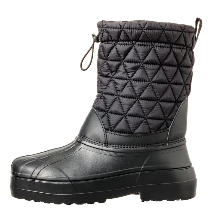 Hot fine ミドル丈 リップストップ 防寒シューズ ブラック L 25.5cm-26.0cm