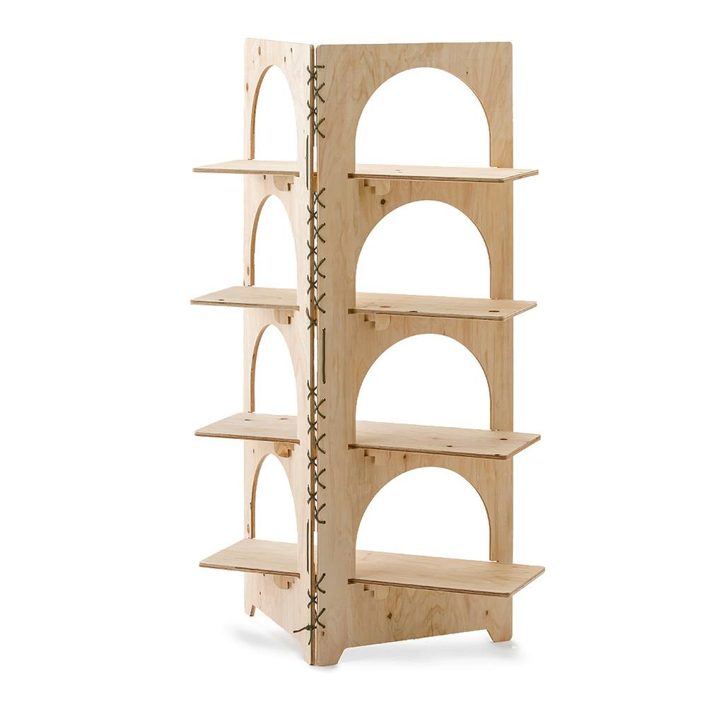 【6点セット】ディスプレイ台 折りたたみコの字ラック ダークウォルナット 6点セット】 ディスプレイ台 折りたたみコの字ラック 6点セット