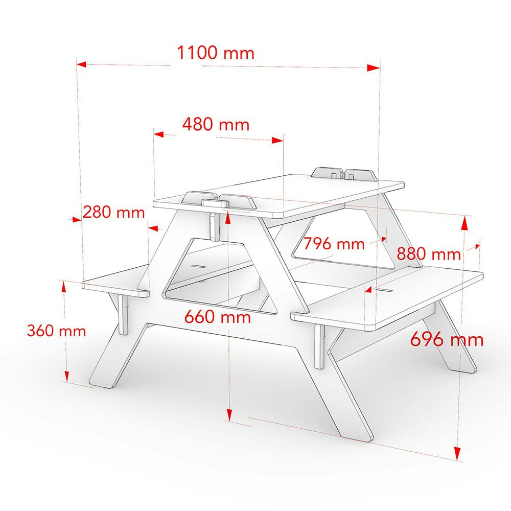 CDM】簡単に組み立てられるピクニックテーブル【別送品