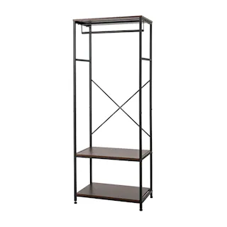 木製衣類ワードローブ ブラウン