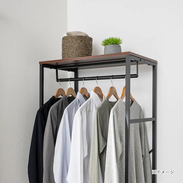 木製衣類ワードローブ ブラウン