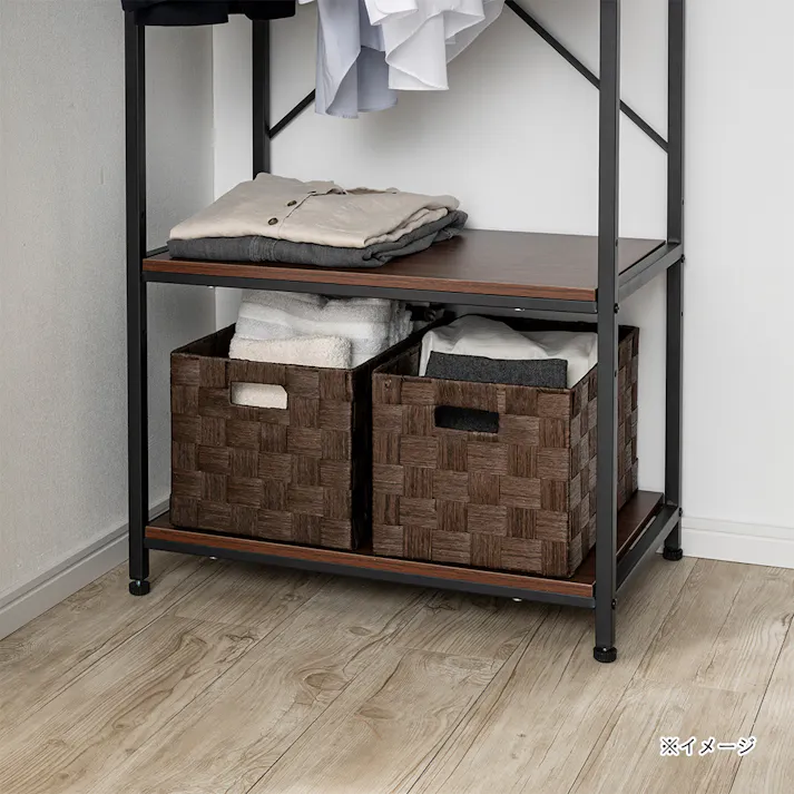 木製衣類ワードローブ ブラウン