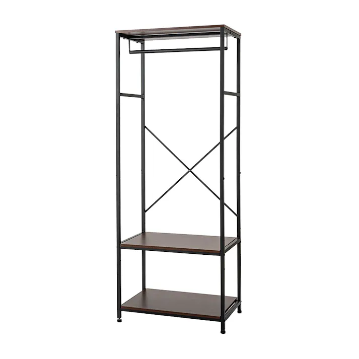 木製衣類ワードローブ ブラウン