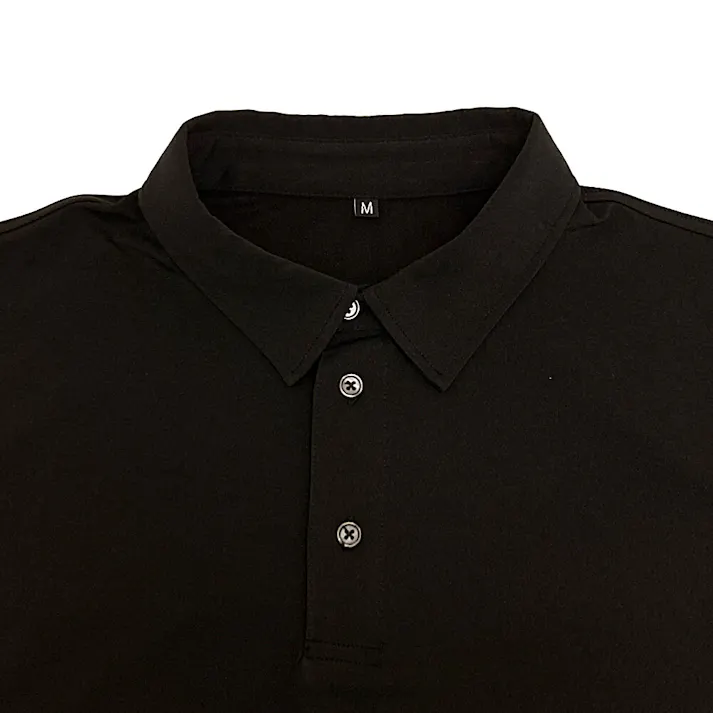 SPEED DRY さらさらドライポロシャツ 長袖 ブラック M