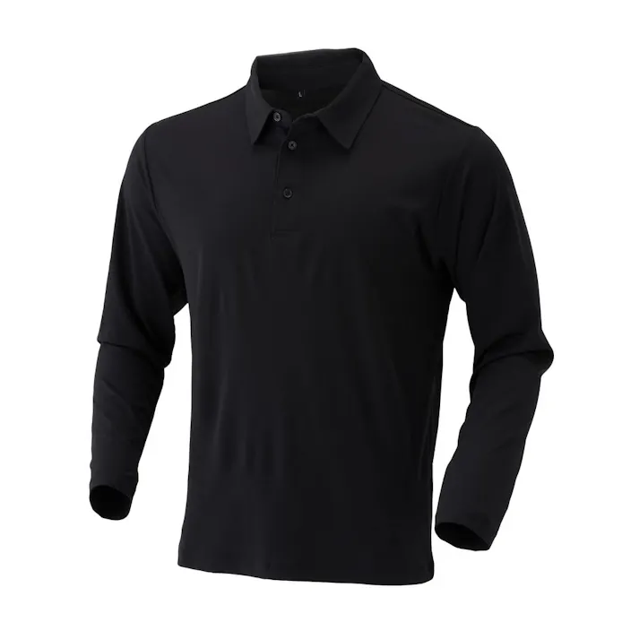SPEED DRY さらさらドライポロシャツ 長袖 ブラック M