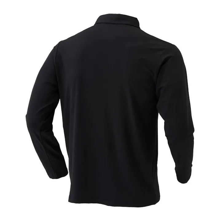 SPEED DRY さらさらドライポロシャツ 長袖 ブラック L