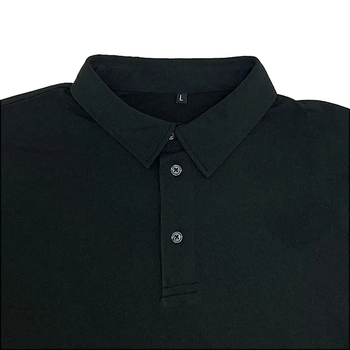 SPEED DRY さらさらドライポロシャツ 長袖 ブラック L