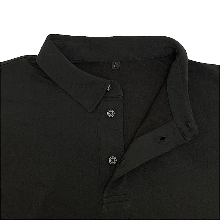 SPEED DRY さらさらドライポロシャツ 長袖 ブラック L