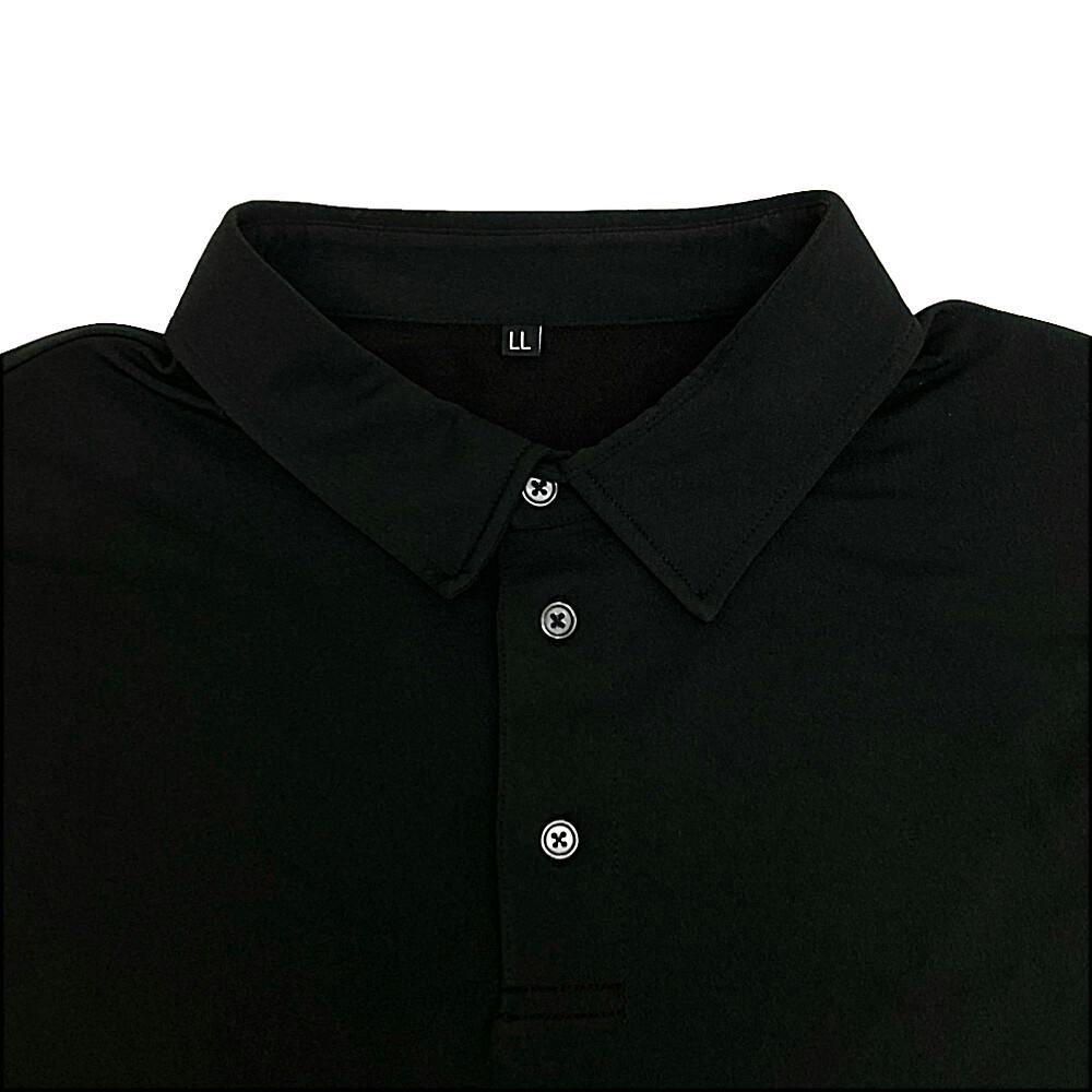 さらさらドライポロシャツ 長袖 LL ブラック | 作業着・作業服