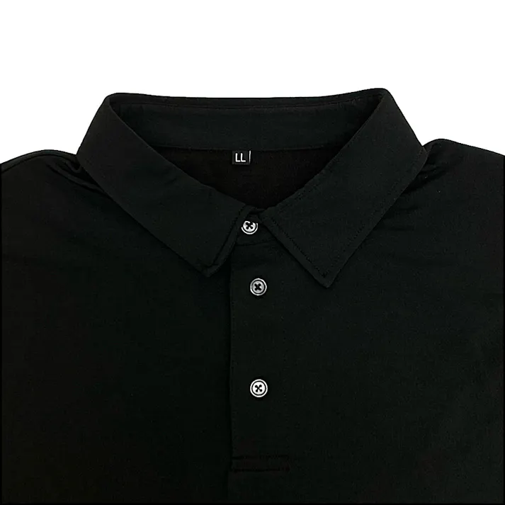 SPEED DRY さらさらドライポロシャツ 長袖 ブラック LL