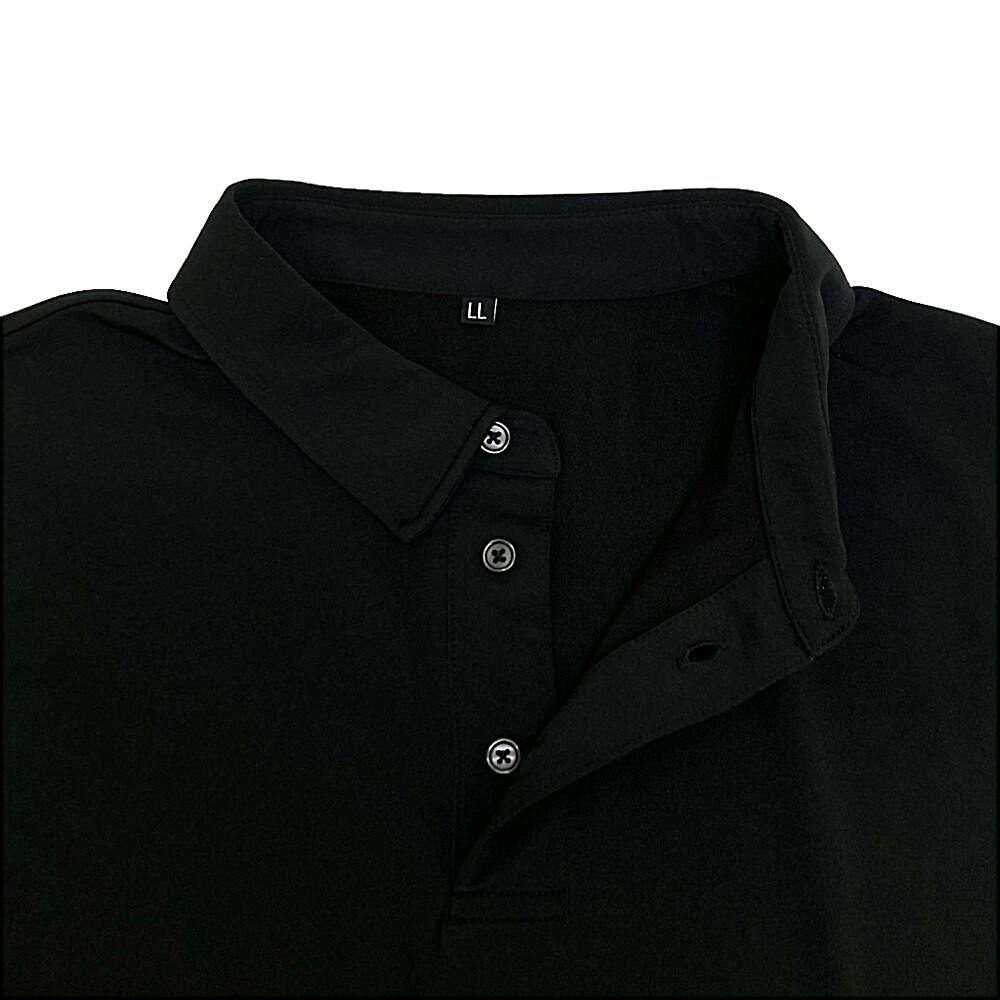 さらさらドライポロシャツ 長袖 LL ブラック | 作業着・作業服