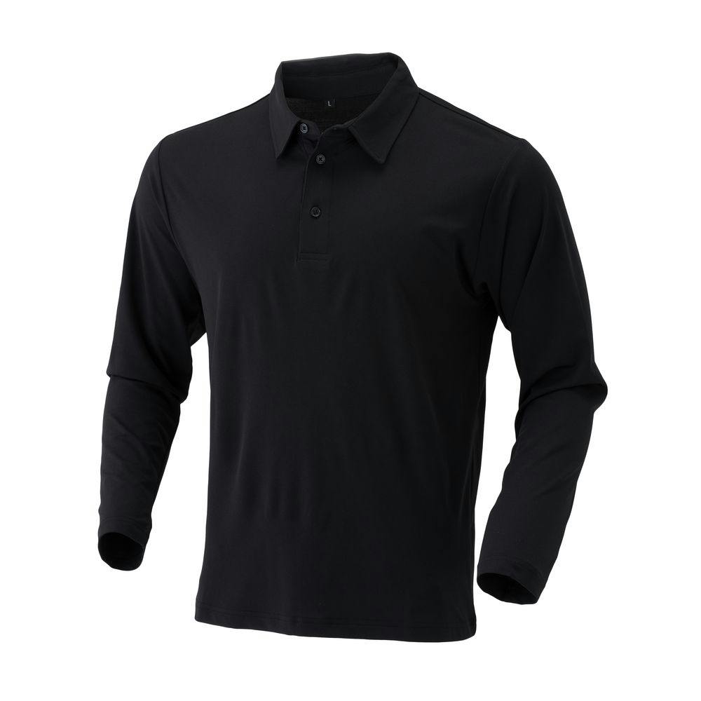 SPEED DRY さらさらドライポロシャツ 長袖 ブラック LL | 作業着・作業
