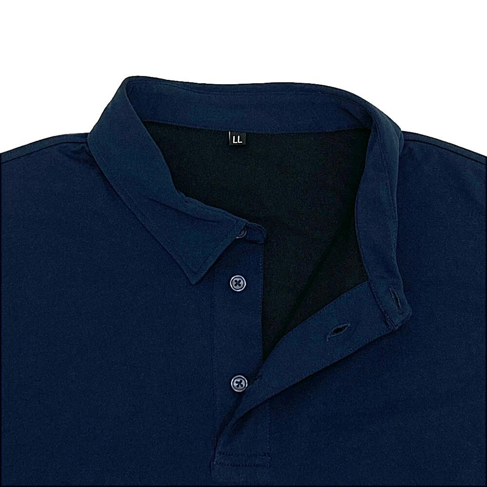 さらさらドライポロシャツ 長袖 LL ネイビー | 作業着・作業服