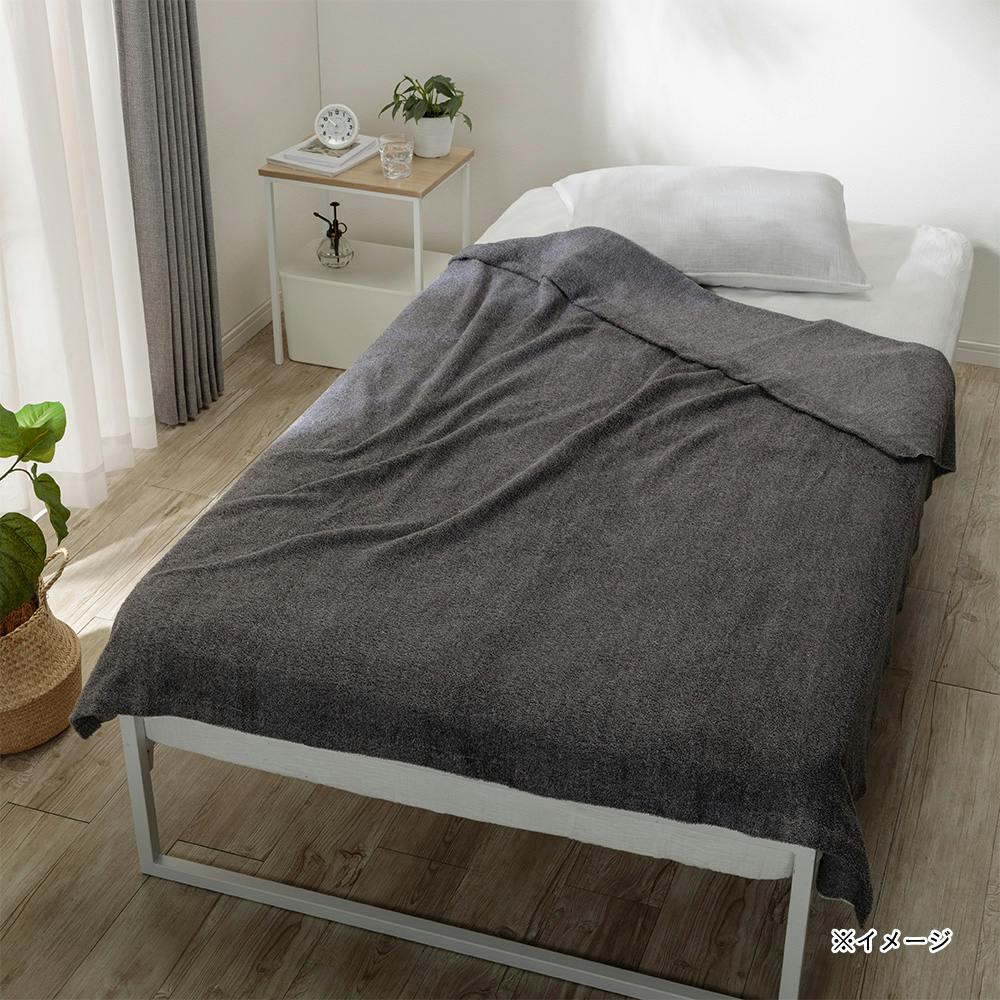 パイルが抜けにくい タオルケット グレー 幅140cm 奥行180cm