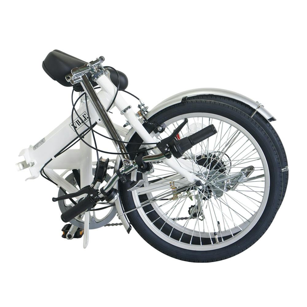 自転車】折り畳み車 VILLE ヴィル 20インチ 外装6段 ホワイト