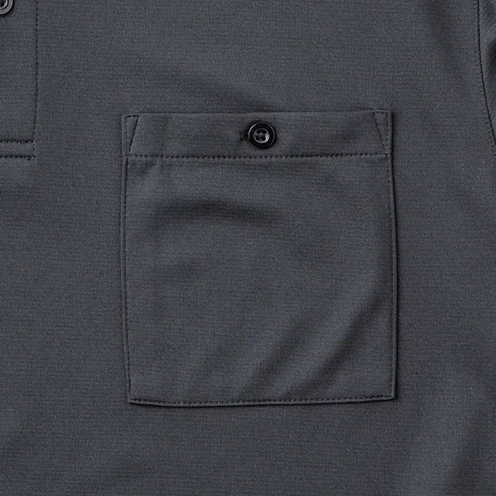 SPEED DRY SD 汗染み防止ポケット付きポロシャツ長袖 ブラック M