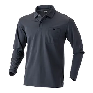 SPEED DRY SD 汗染み防止ポケット付きポロシャツ長袖 ブラック L