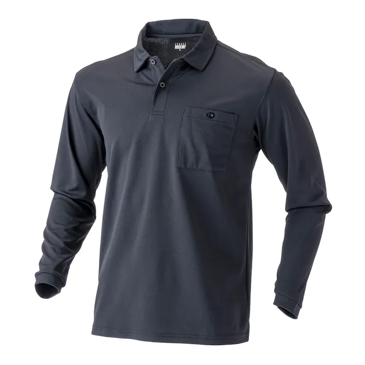 SPEED DRY SD 汗染み防止ポケット付きポロシャツ長袖 ブラック LL