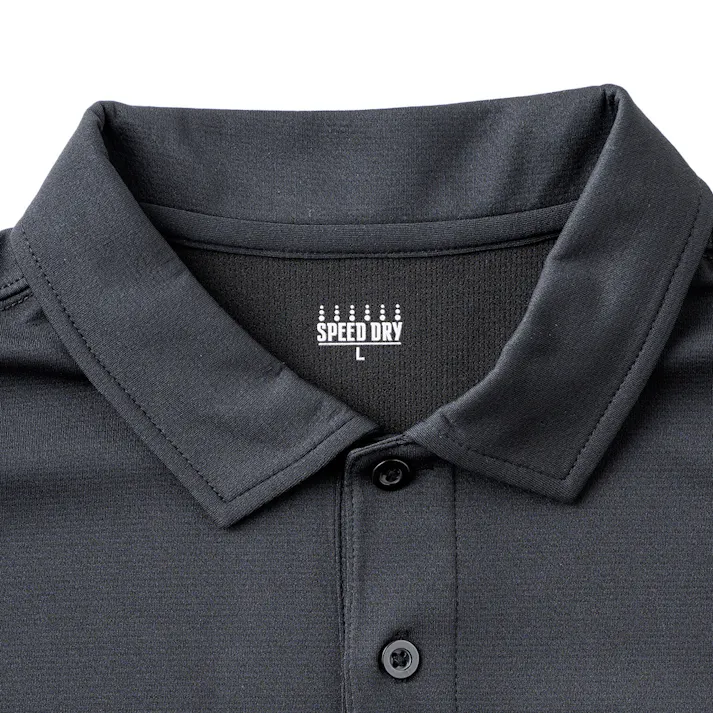 SPEED DRY SD 汗染み防止ポケット付きポロシャツ長袖 ブラック LL