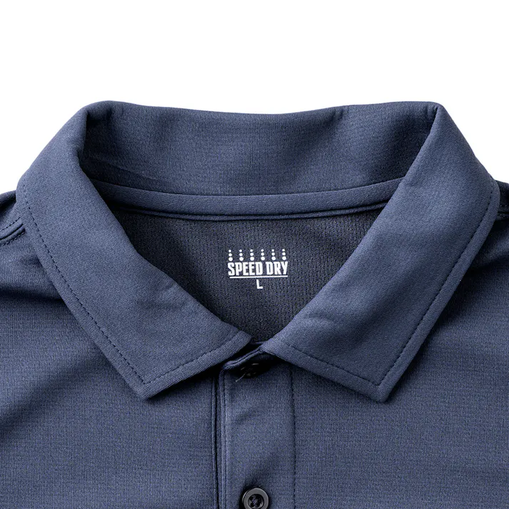 SPEED DRY SD 汗染み防止ポケット付きポロシャツ長袖 ネイビー M