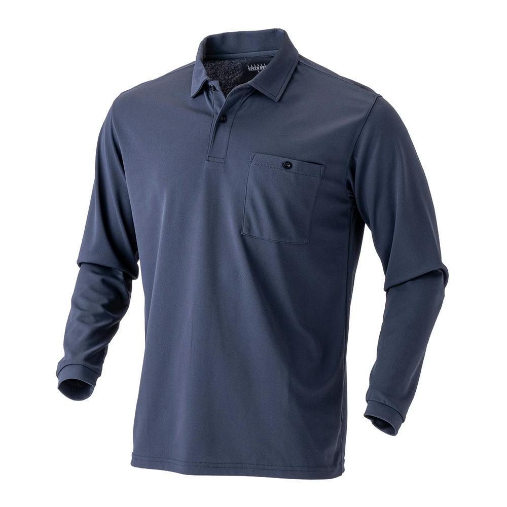 SPEED DRY SD 汗染み防止ポケット付きポロシャツ長袖 ネイビー LL