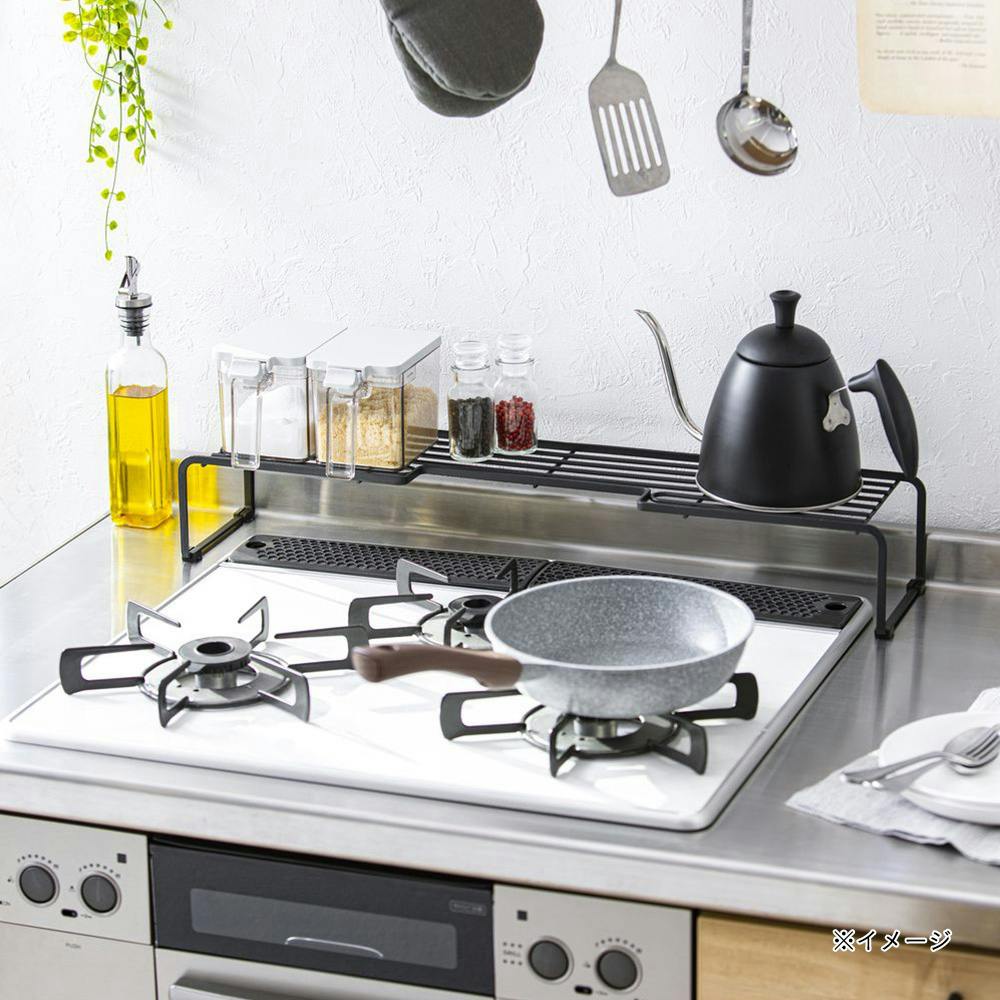 コンロ奥ラック ブラック | キッチン収納 通販 | ホームセンターのカインズ