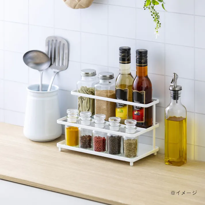 スパイスラック2段スリム ホワイト