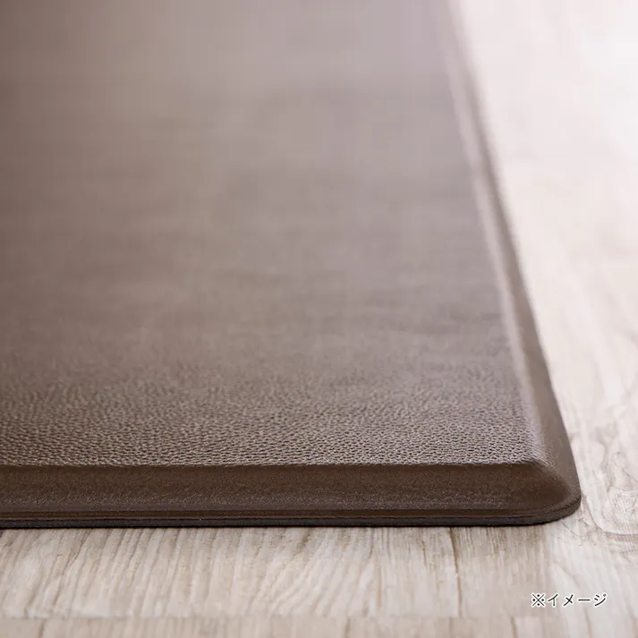 すき間を埋めるキッチンマット L-Fit 極厚 ブラウン M 45cm×180cm 厚み12mm クッション性 抗菌 燃えにくい 防カビ 拭くだけお手入れ