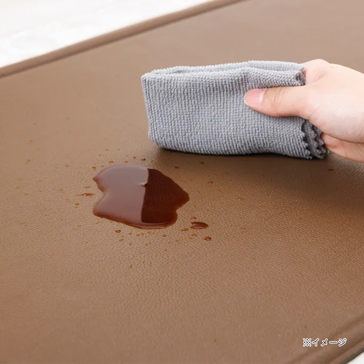 すき間を埋めるキッチンマット L-Fit 極厚 ブラウン L 45cm×240cm 厚み12mm クッション性 抗菌 燃えにくい 防カビ 拭くだけお手入れ