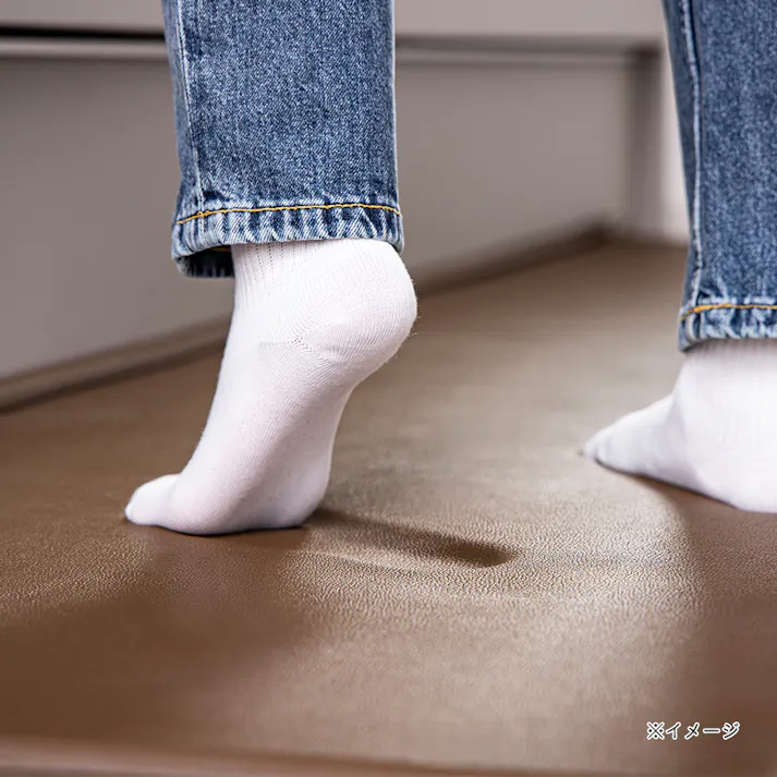 すき間を埋めるキッチンマット L-Fit 極厚 ブラウン L 45cm×240cm 厚み12mm クッション性 抗菌 燃えにくい 防カビ 拭くだけお手入れ