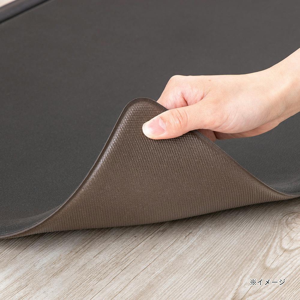 すき間を埋めるキッチンマット L-Fit 極厚 ダークブラウン S 45cm