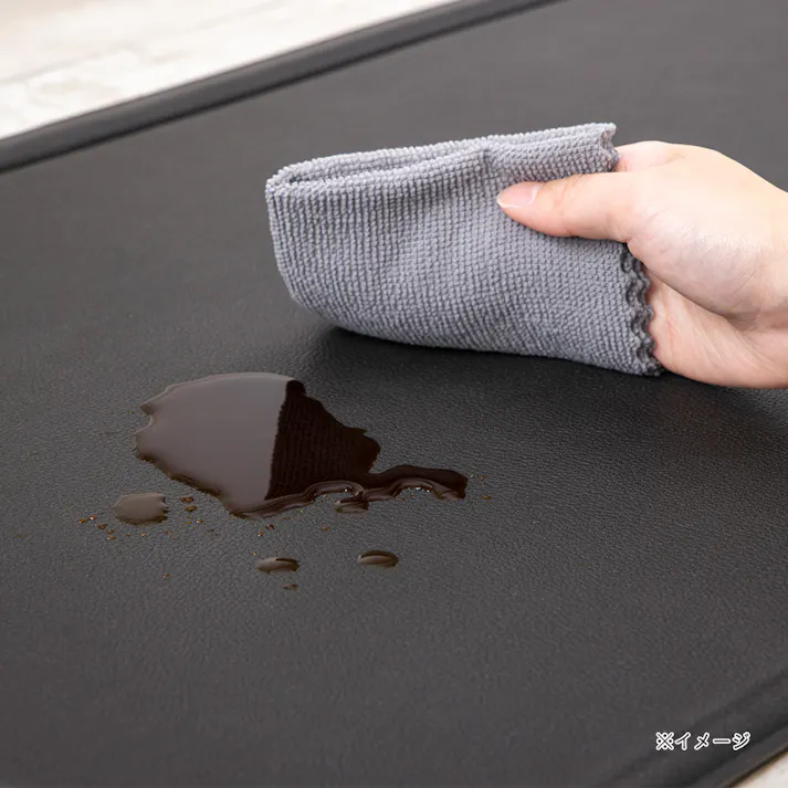 すき間を埋めるキッチンマット L-Fit 極厚 ダークブラウン S 45cm×120cm 厚み12mm クッション性 抗菌 燃えにくい 防カビ 拭くだけお手入れ