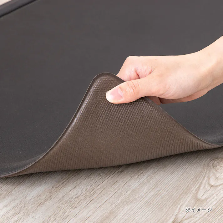 すき間を埋めるキッチンマット L-Fit 極厚 ダークブラウン M 45cm×180cm 厚み12mm クッション性 抗菌 燃えにくい 防カビ 拭くだけお手入れ