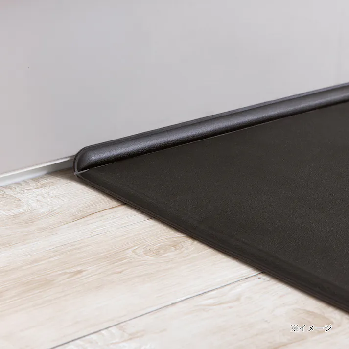 すき間を埋めるキッチンマット L-Fit 極厚 ダークブラウン M 45cm×180cm 厚み12mm クッション性 抗菌 燃えにくい 防カビ 拭くだけお手入れ