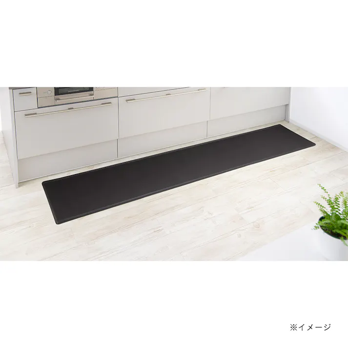 すき間を埋めるキッチンマット L-Fit 極厚 ダークブラウン L 45cm×240cm 厚み12mm クッション性 抗菌 燃えにくい 防カビ 拭くだけお手入れ