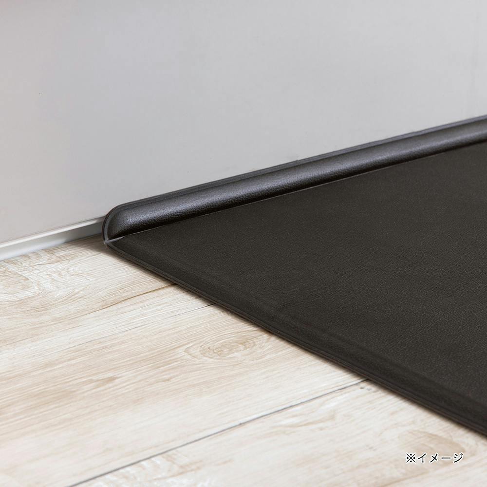 すき間を埋めるキッチンマット L-Fit 極厚 ダークブラウン X 60cm×240cm 厚み12mm クッション性 抗菌 燃えにくい 防カビ 拭くだけお手入れ