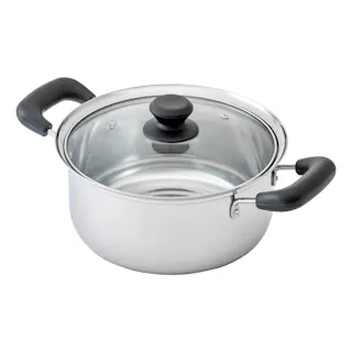 ふきこぼれしにくい ステンレス両手鍋 22cm
