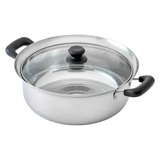 ふきこぼれしにくい ステンレス両手鍋 30cm
